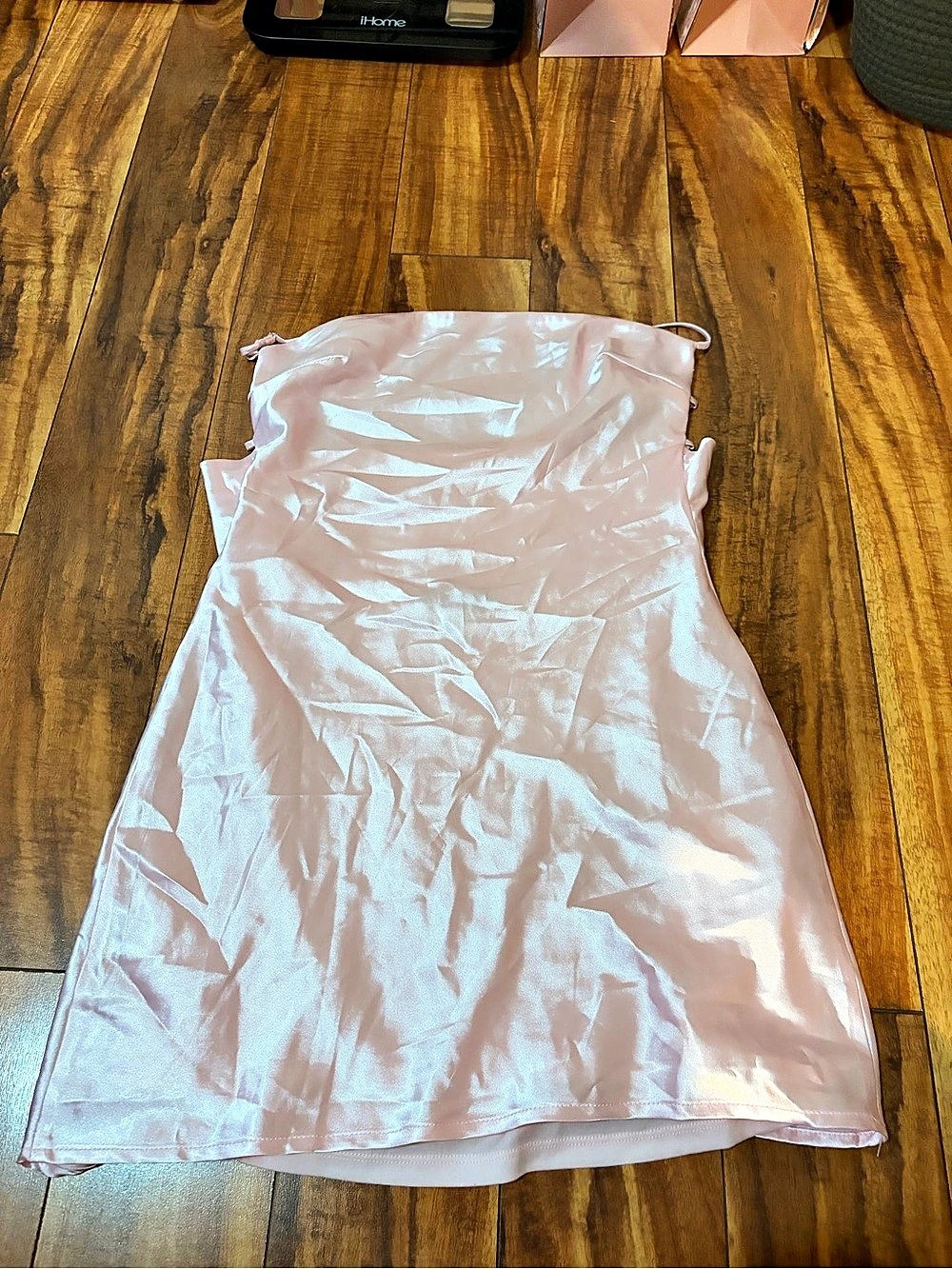 Pink Satin-Look Mini Dress Like New